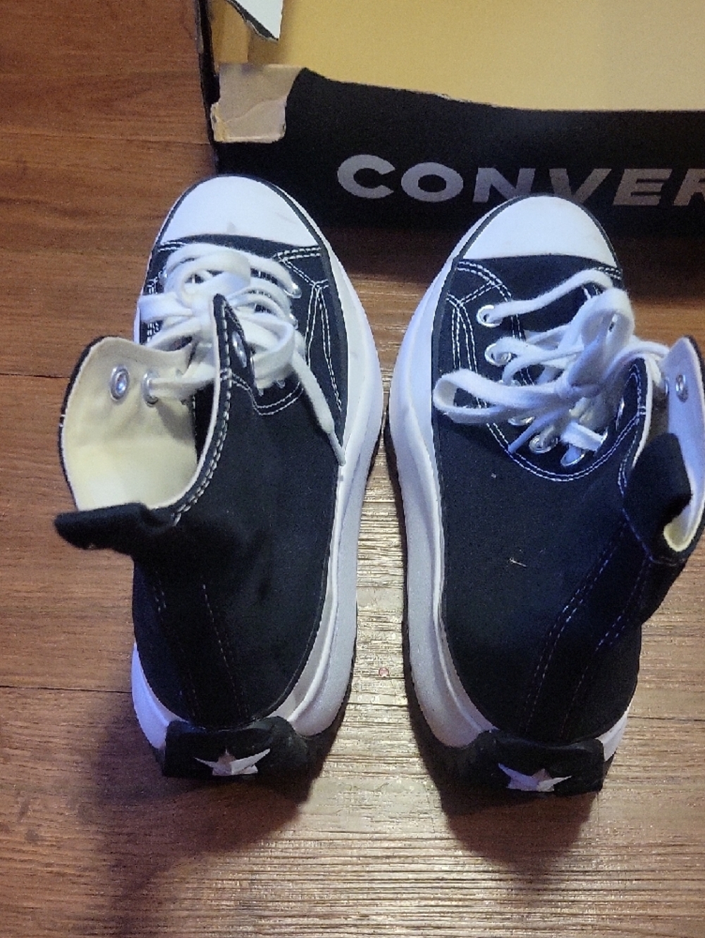 Converse Black and White High-Top Canvas Sneakers - Picture 4 of 5